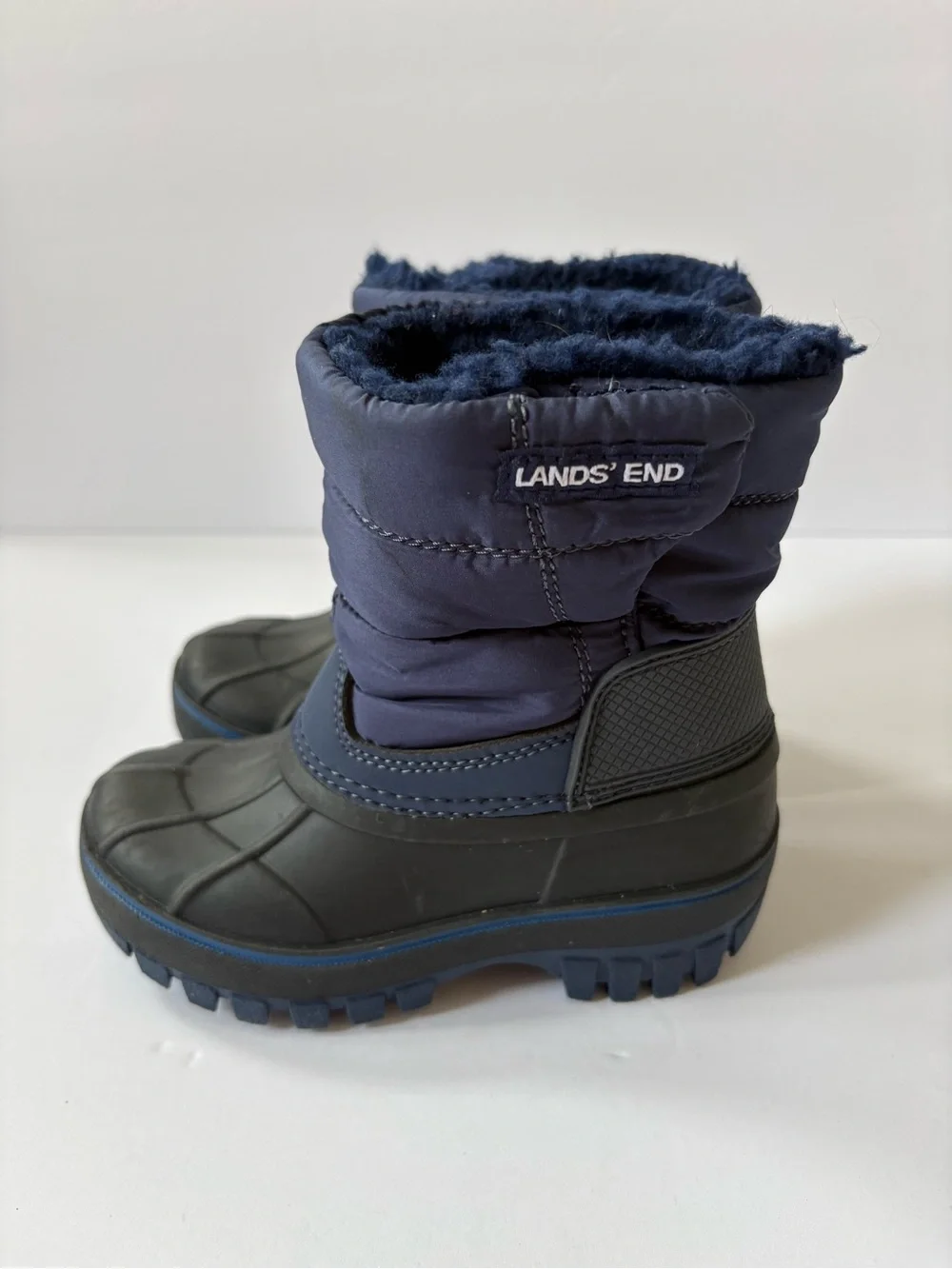 Lands‎ End Waterproof Toddler Snow Boots Insulated Warm Fleece Lined Winter 8
